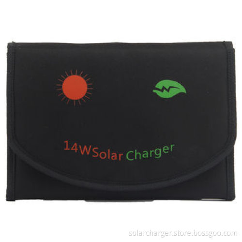 Solar Panel Foldable Dual-port Charger for 5V USB-charged Devices